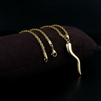 Italian Horn Necklace // Gold