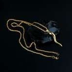 Italian Horn Necklace // Gold