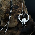 Loki Helmet Necklace // Antique Silver