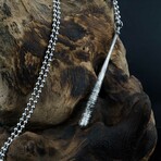 Baseball Bat Necklace // Antique Silver