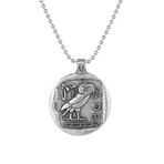 Owl of Athena Necklace // Antique Silver