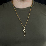 Italian Horn Necklace // Gold
