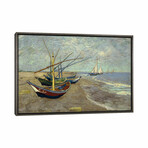 Fishing Boats on the Beach at les Saintes Maries de la Mer by Vincent van Gogh (18"H x 26"W x 0.75"D)