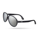 TYR Unisex Newland Aviator HTS Polarized Sunglasses // Silver + Black
