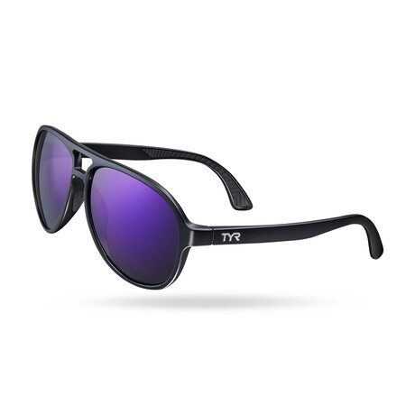 TYR Unisex GoldenWest Aviator XL Polarized Sunglasses // Purple + Black