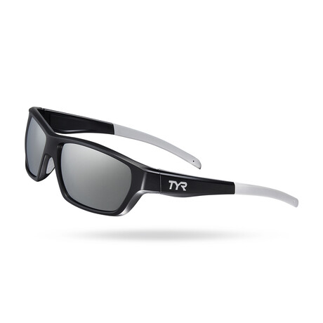 TYR Mens Cortez HTS Polarized Sunglasses // Silver + Black