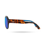 TYR Unisex Newland Aviator HTS Polarized Sunglasses // Blue + Tortoiseshell