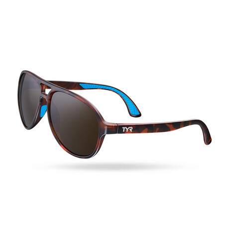 TYR Unisex Golden West Aviator XL Polarized Sunglasses // Brown + Tortoiseshell