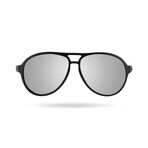 TYR Unisex Newland Aviator HTS Polarized Sunglasses // Silver + Black