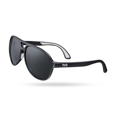 TYR Unisex GoldenWest Aviator XL Polarized Sunglasses // Smoke + Black
