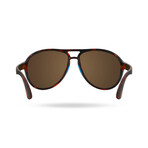 TYR Unisex Newland Aviator HTS Polarized Sunglasses // Blue + Tortoiseshell