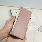 Europium Long Leather Envelope Wallet // Pink (Pink)