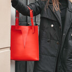 Capital Leather Tote // Red (Red)