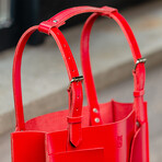 Capital Leather Tote // Red (Red)