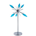 Bentley Glass 32" Table Lamp // Crome Base + Blue Glass