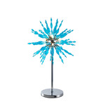 Artic 32" Glass Table Lamp // Chrome Base + Blue Glass
