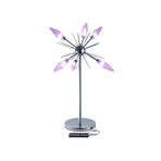 Bentley Glass 32" Table Lamp // Crome Base + Purple Glass