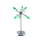 Bentley Glass 32" Table Lamp // Crome Base + Green Glass