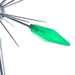 Bentley Glass 32" Table Lamp // Crome Base + Green Glass