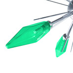 Bentley Glass 32" Table Lamp // Crome Base + Green Glass