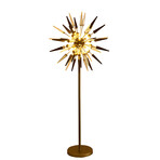 Tretro 6-Light Resin 63" Floor Lamp // Gold Base + Black, Gold, Clear Accents