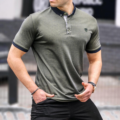 London Slim-Fit Heathered Polo // Olive (Small)
