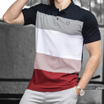 Carson Slim-Fit Colorblock Polo // Black + Red + White (Small)