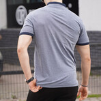 London Slim-Fit Heathered Polo // Navy Blue (Small)