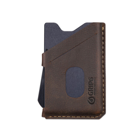 Wallet + Leather (No Loop) // Blue Steel + Brown