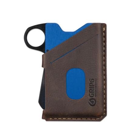 Wallet + Leather and Loop // Cobalt + Brown