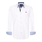Victor Plaid Long Sleeve Button Down Shirt // White (M)