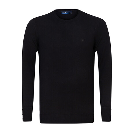 George Long Sleeve Round Neck Sweater // Black (S)