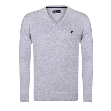 John V-Neck Pullover Sweater // Gray Melange (S)