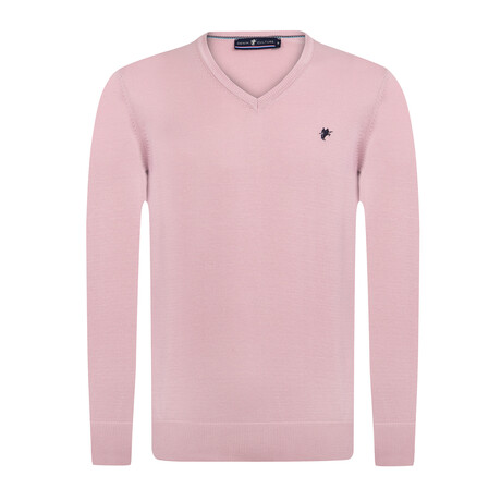 Kevin V-Neck Pullover Sweater // Pink (S)