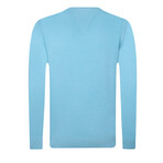 Ryan V-Neck Pullover Sweater // Aqua (L)