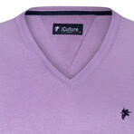 Cameron V-Neck Pullover Sweater // Purple Melange (2XL)