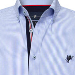 William Plaid Long Sleeve Button Down Shirt // Blue (M)