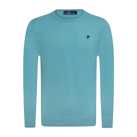 Blake Round Neck Pullover Sweater // Teal (S)