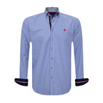 Trenton Plaid Long Sleeve Button Down Shirt // Royal (L)