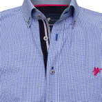 Trenton Plaid Long Sleeve Button Down Shirt // Royal (M)