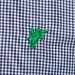 Walter Plaid Long Sleeve Button Down Shirt // Navy (2XL)