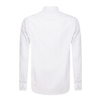 Accented Collar Long Sleeve Button-Up Shirt // White (S)