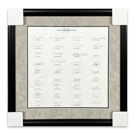Opus Super Bowl XL MVP Signature Page // 35x Super Bowl MVP Autographed + Framed