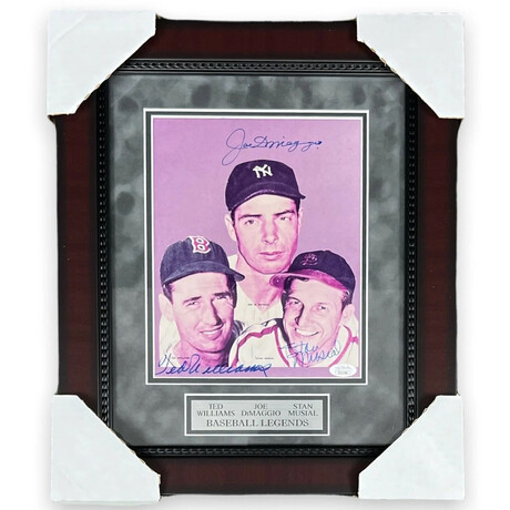 Ted Williams, Joe DiMaggio & Stan Musial // Signed Photograph + Framed