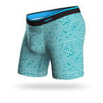 Classic Printed Boxer Brief // Linear Wave Turquoise (S)