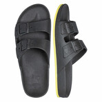 Brasilia Slip-On Sandals // Carbone + Yellow Fluo (39/40)