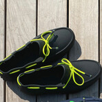 Catamara Deck Loafers // Black + Yellow (45/46)
