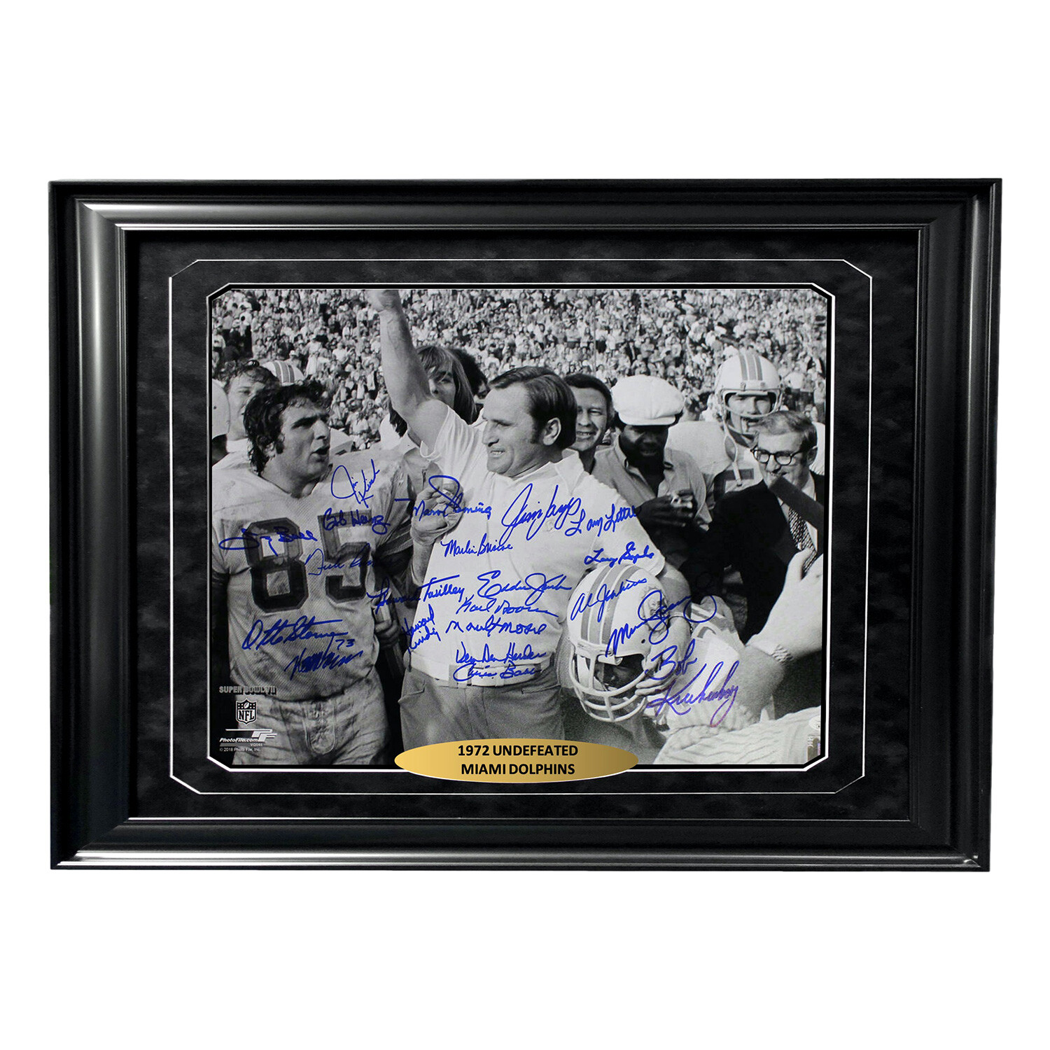 1972 Miami Dolphins // Team Signed + Framed 'Undefeated' Photo