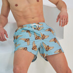 Bee Pattern Men's Swimsuit // Yellow, Blue (L)