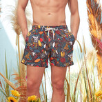 Funky Pattern Men's Swimsuit // Multi (S)